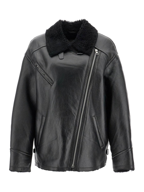 Adelina Shearling Collar
  Leather Jacket