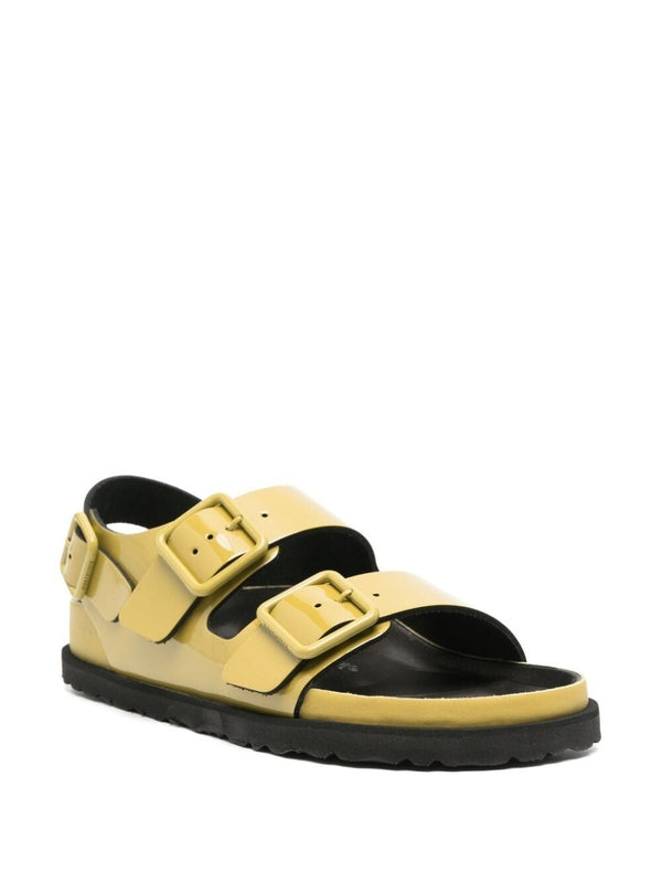 Milano Buckle Detail Patent Leather Sandals