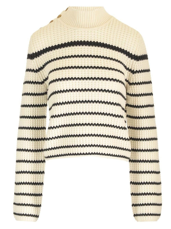 Striped High-neck Sweater