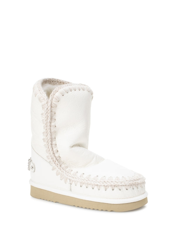 Eskimo 24 Rhinestone Logo Leather Ankle Boots