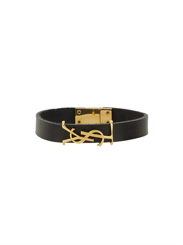 Cassandra Logo Leather Bracelet