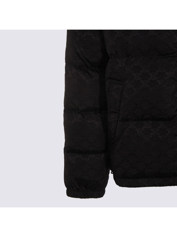 Triomphe Logo Jacquard Black Nylon Padding