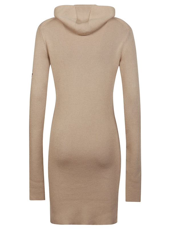 Wool Silk Hooded Knit Dress