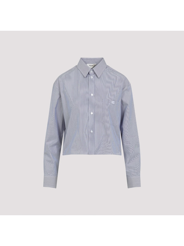 Triomphe Logo Embroidered Cotton Silk Shirt