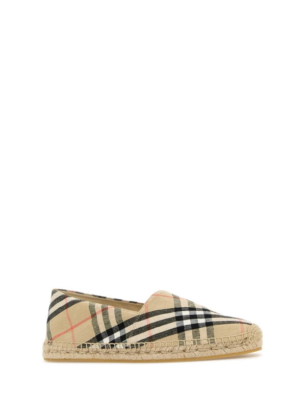 Burberry Beige Checked Espadrilles