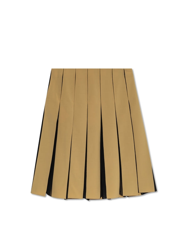 Wool Blend Pleated Skirt