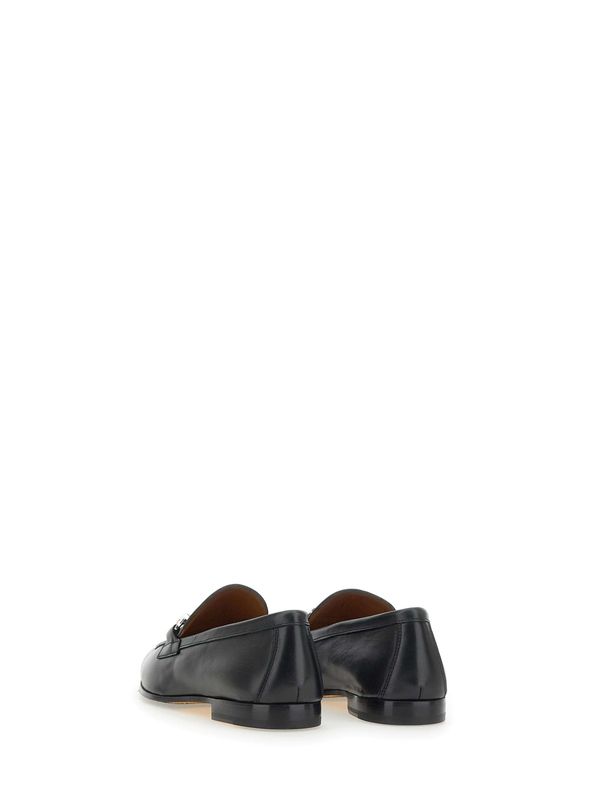 Buckle Detail Leather Loafers