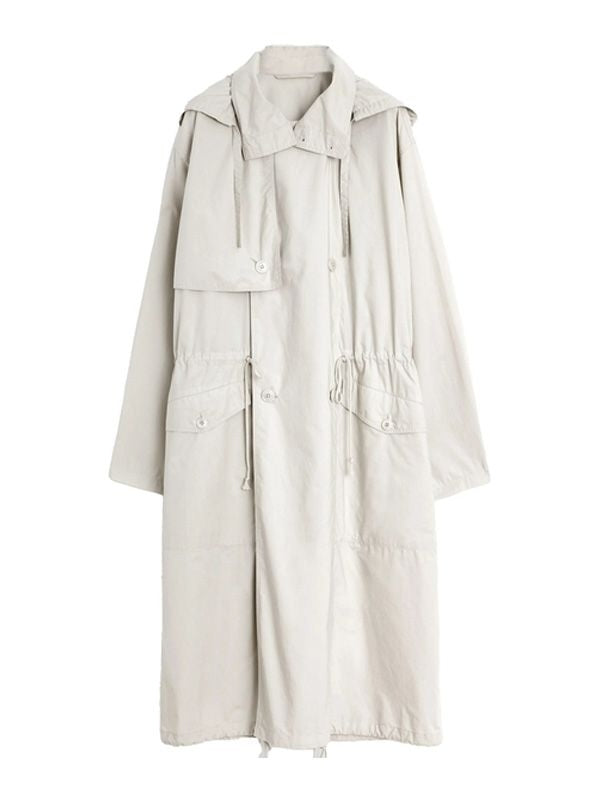 Ventile Cotton Hoodie Trench Coat