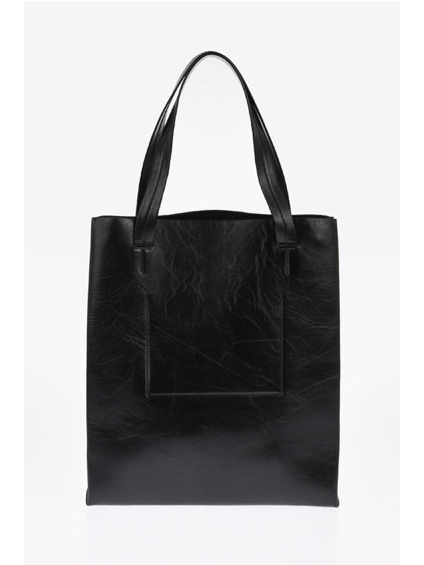 Black Leather Tote Bag