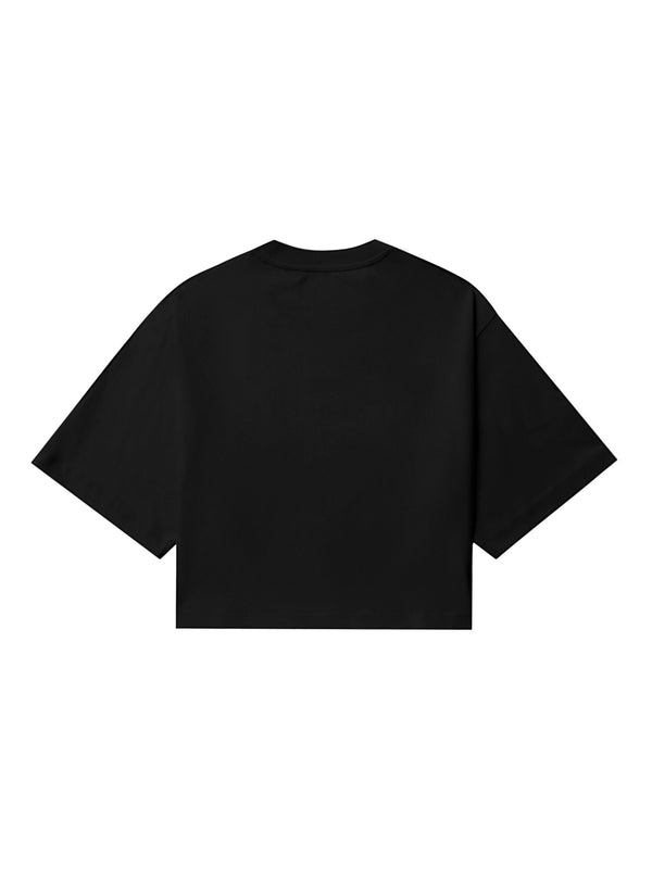 Crewneck Crop Cotton T-Shirt