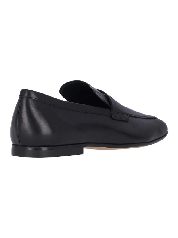 Black Leather Penny Loafers