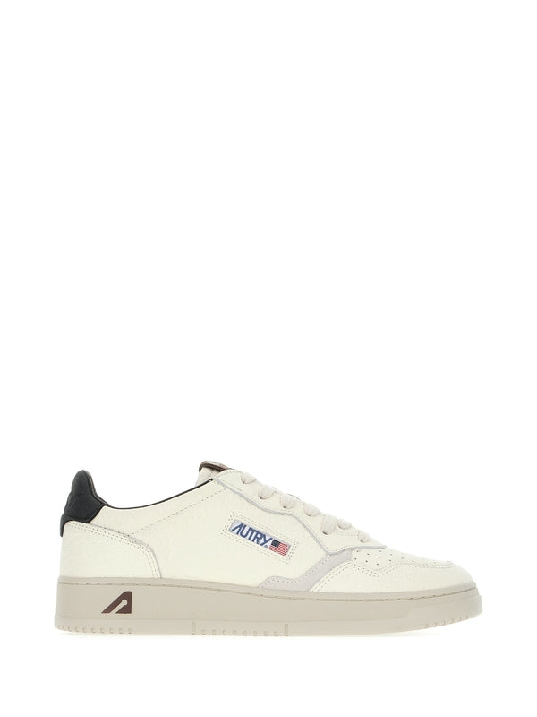 Autry Beige Black Low Top Sneakers