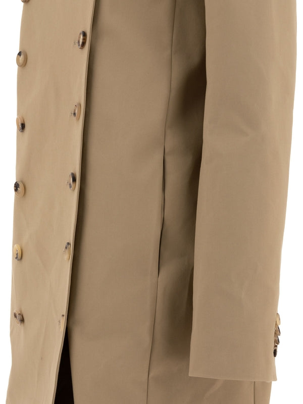 Double Breasted Cotton Blend Trench