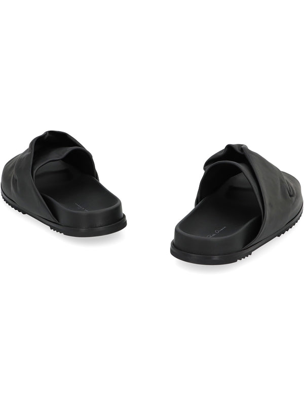 Cross Band Leather Slide