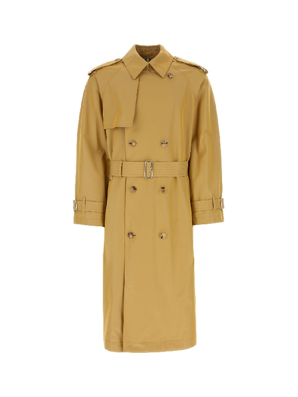 Gabardine Belted Long Trench Coat