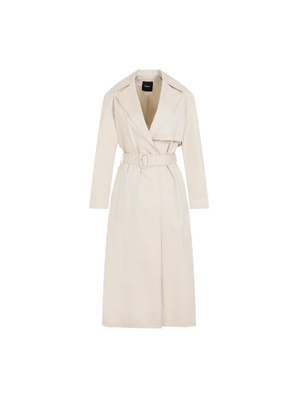 Cotton Blend Belted Trench Coat