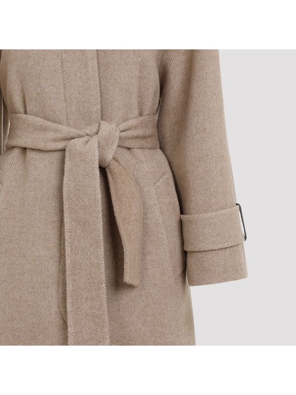 Wool Cashmere Belt Coat