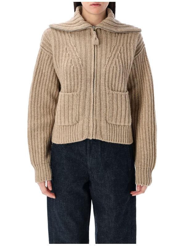 Trucker Collar Zip-Up Cardigan