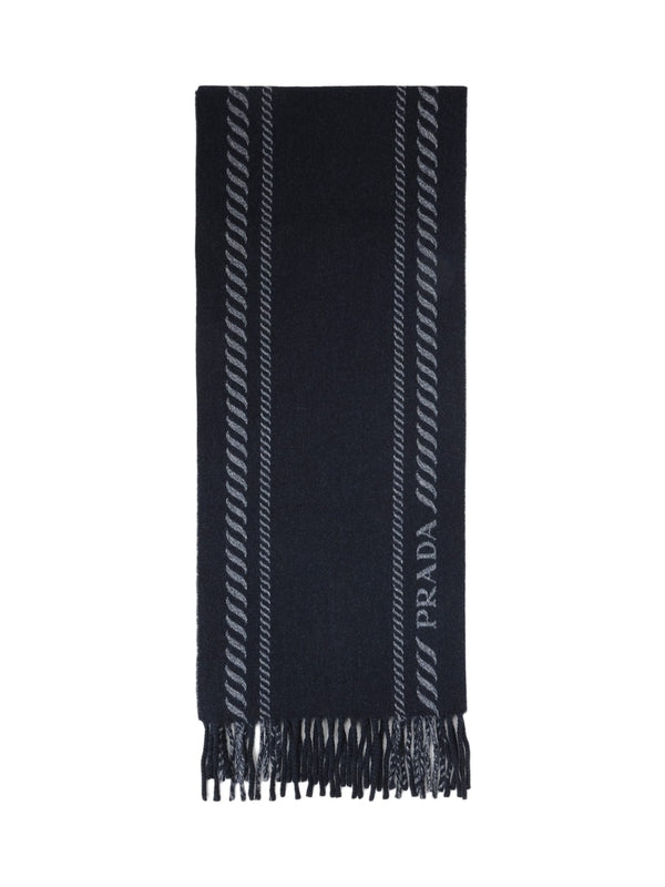 Prada Navy Wool Mufflers