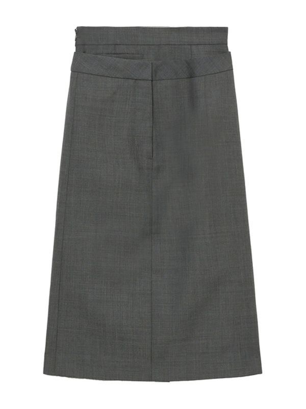 Double Layered Grey Midi Skirt