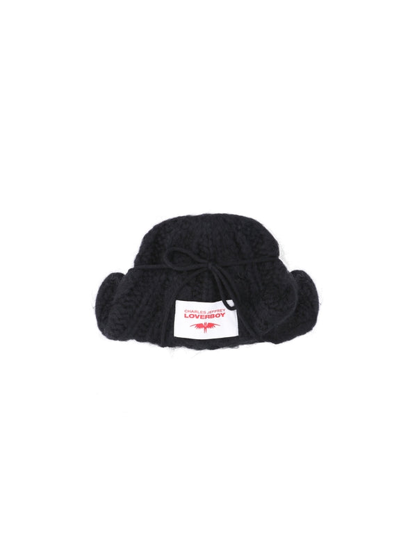 Logo Patch Drawstring Beanie - Jente