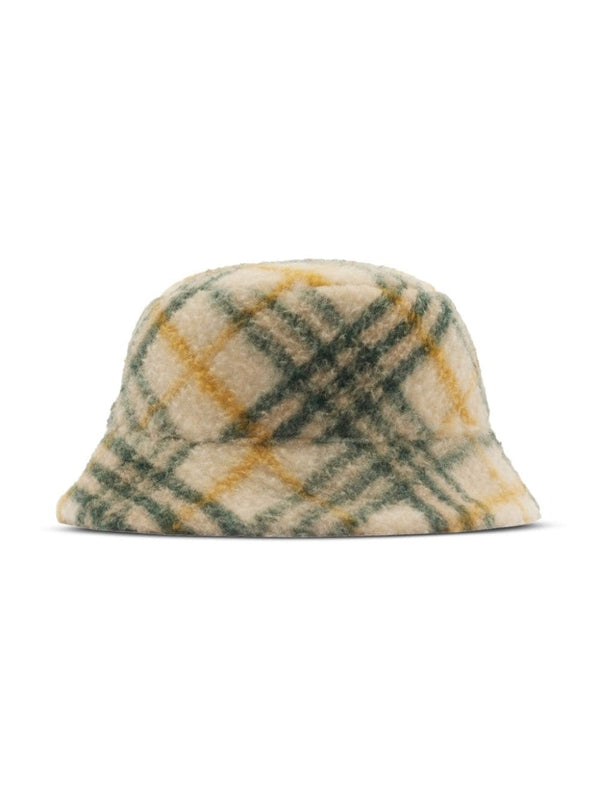 Check Reversible Wool Blend Bucket Hat