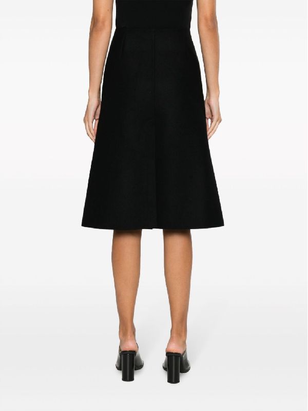 A Line Wool Midi Skirt