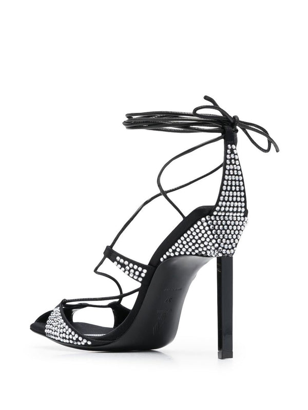 Adele 105 Crystal Decoration Leather
  Sandal Heels