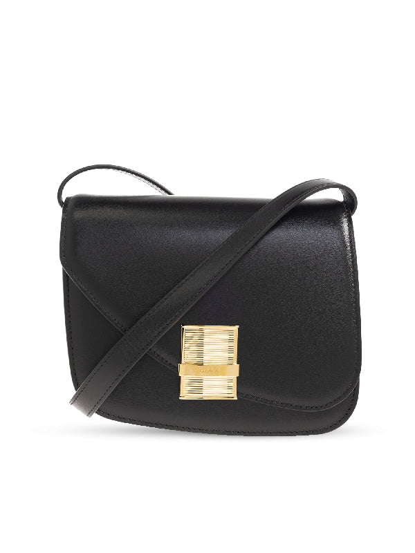 Asymmetric Flap Leather
  Shoulder Bag