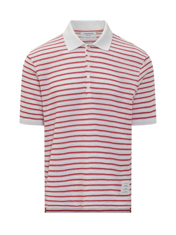 Back Rwb Tab Stripe Cotton Polo Shirt