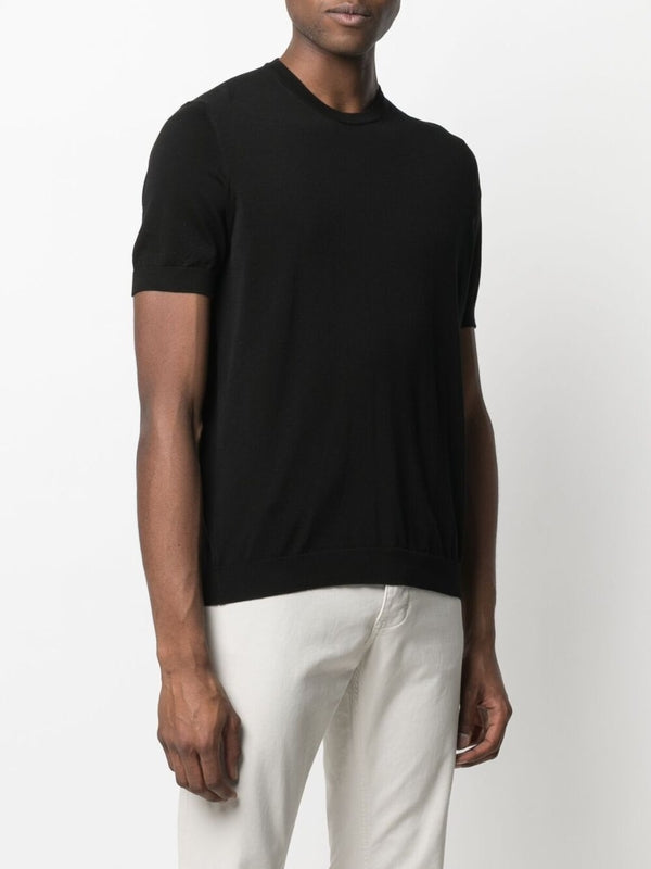 Black Crewneck Cotton T-Shirt