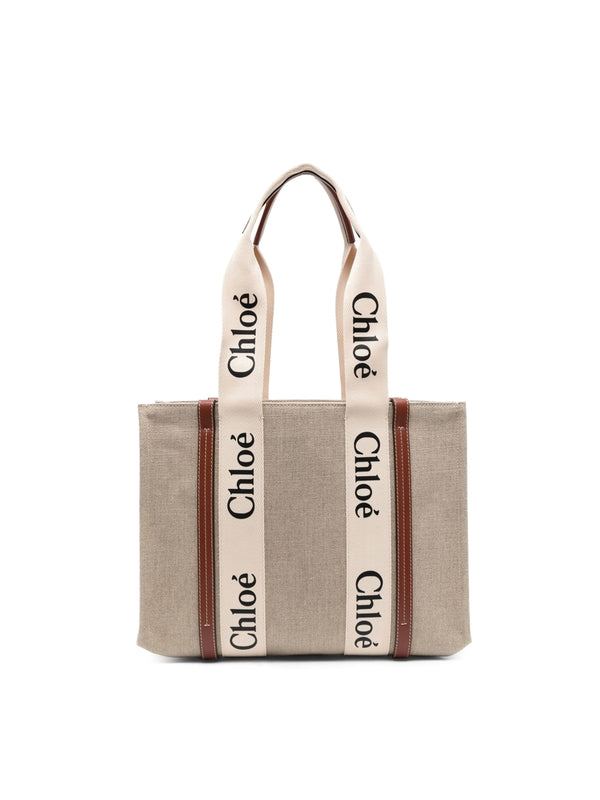 Woody Logo Medium Tote Bag