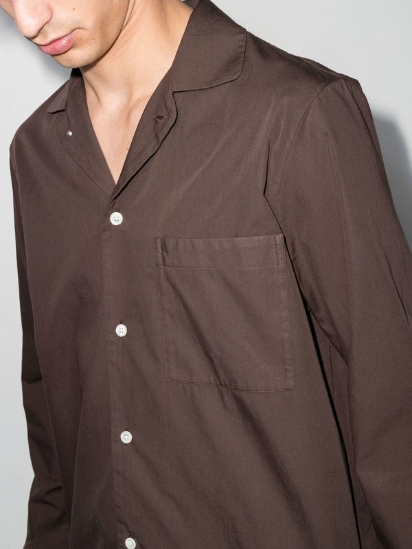 Brown Cotton Pajama Shirt