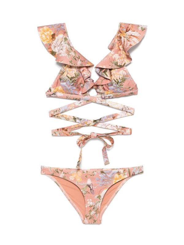 TALLOW Wrap Detail Ruffle Bikini Set