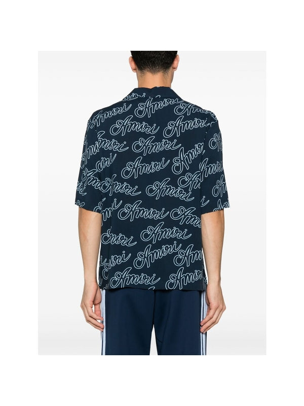 Allover Logo Viscose Short
  Sleeve Shirt