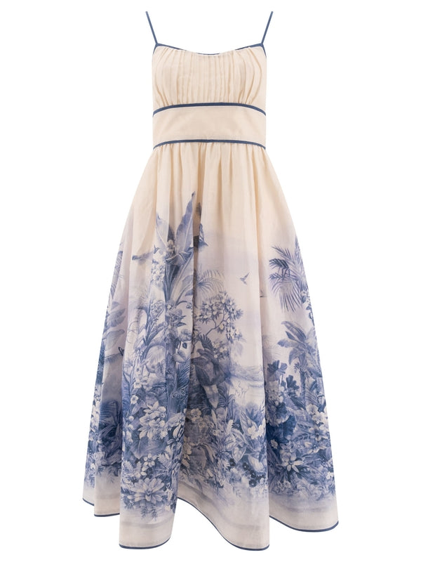 Wylie Flower Printing Midi Dress