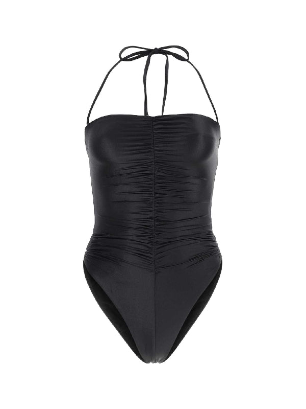 Halter Neck Gather Detail Swimsuit