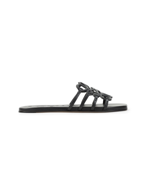Petal Anagram Leather Sandals