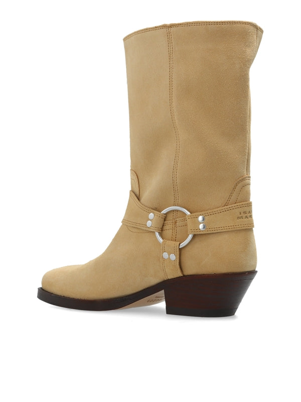 Boo Buckle Leather Mid Boots