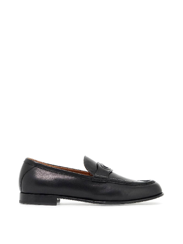 V Logo Leather Loafers - Jente