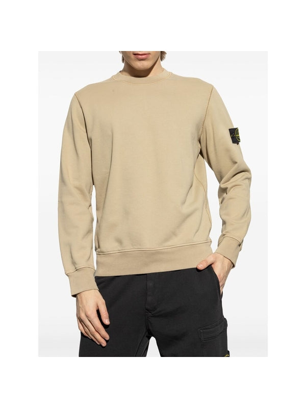 Appliqué Patch Crewneck Cotton
  Sweatshirt