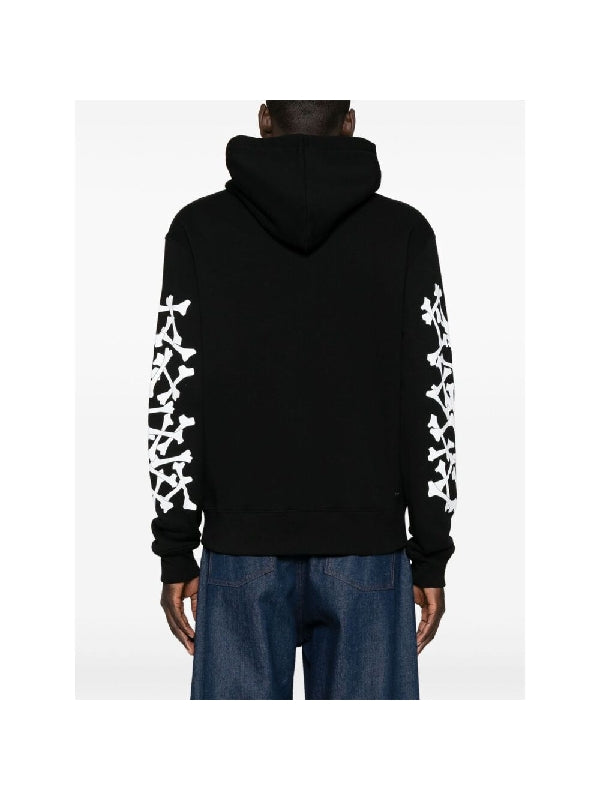 Bones Graphic Print Hooded
  Top