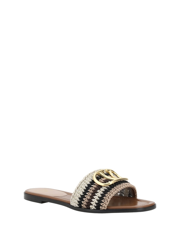 V Logo Crochet Band Slide