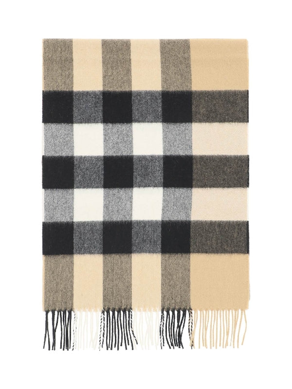 Check Cashmere Fringe Scarf - Jente