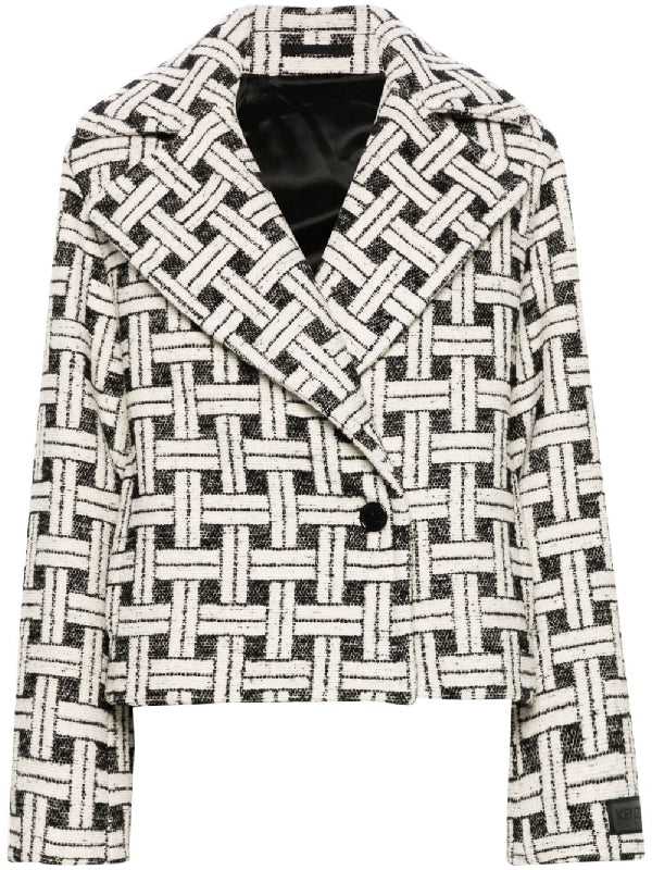 Weave Graphic Pattern Short Jacket