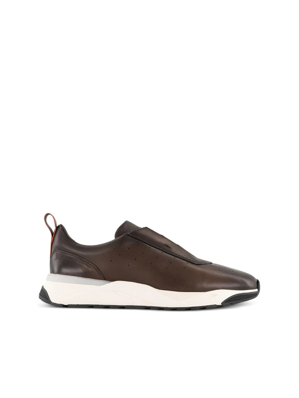 Santoni Brown Low Top Sneakers