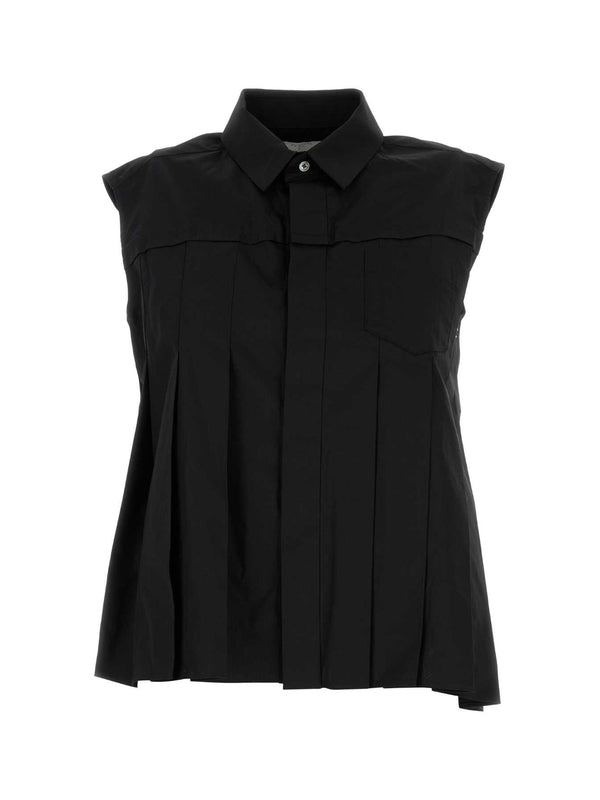 Pleat Detail Sleeveless Shirt