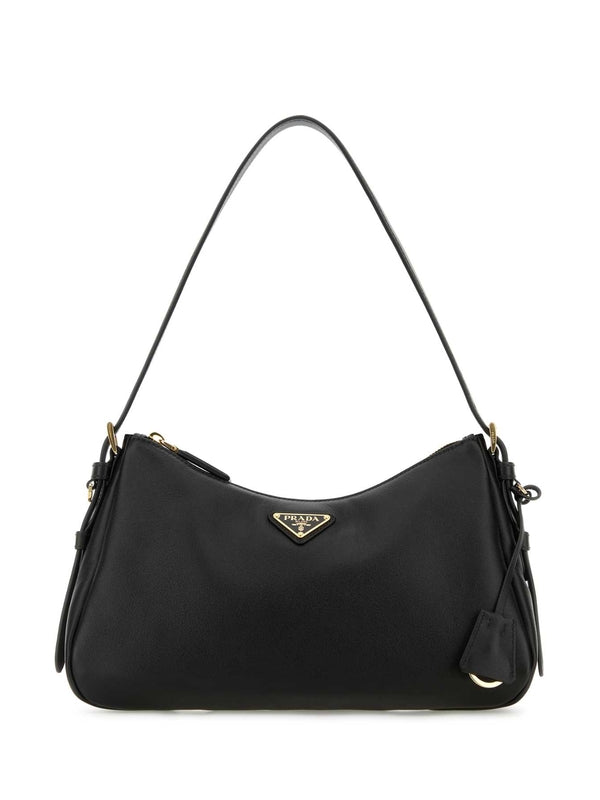 Aimee Triangle Logo Leather Shoulder Bag